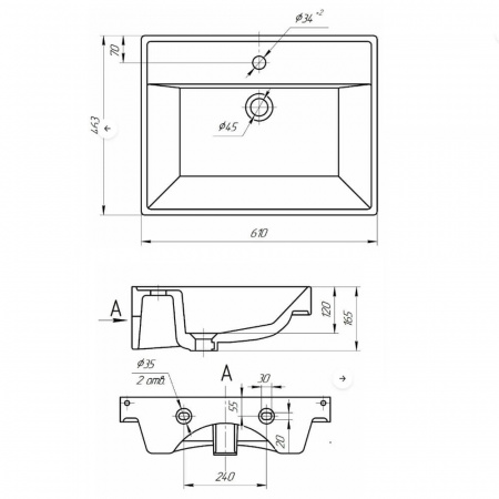 Умывальник мебельный ЕНИСЕЙ 60