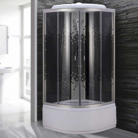 Душевая кабина 900х900х2150мм, ВЫСОКИЙ поддон, стекло ТОНИРОВАННОЕ МОЗАИКА ВМ-8811E