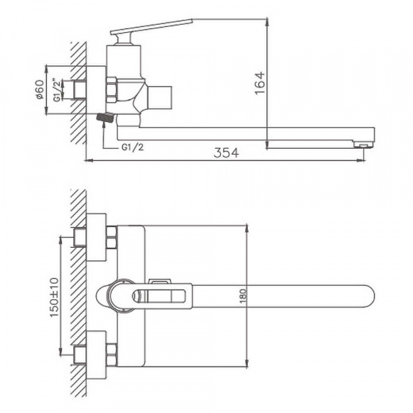 Смеситель для ванны с душем Haiba HB22589