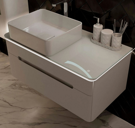 Тумба в ванную комнату подвесная SHINE 90 под умывальник ДЖОЙ 46