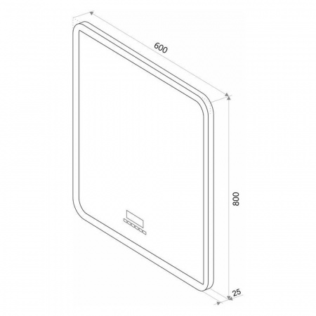 Зеркало GLAMOUR 60 600х800мм с МФП (LED-подсветка, музыка, часы с датой, термометр, подогрев)