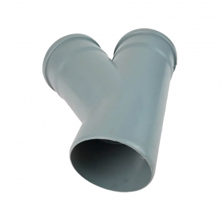 Тройник ППР Ø110х110мм 45° СЕРЫЙ для внутренней канализации (10)