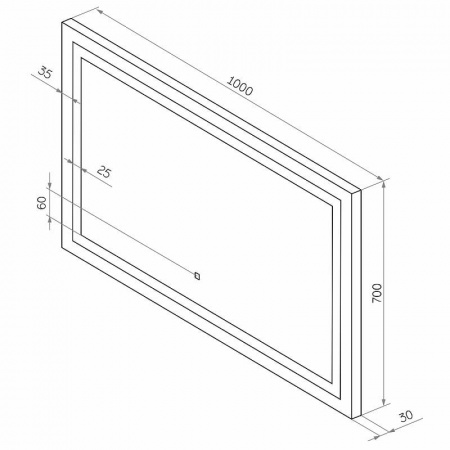 Зеркало РИМИНИ/Rimini 100 1000x700мм (LED-подсветка, сенсорный выключатель)