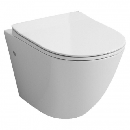 Унитаз подвесной GROSSMAN GR-4411SQ смыв ТОРНАДО, сиденье легкос-ое тонкое микролифт (520х360х375)