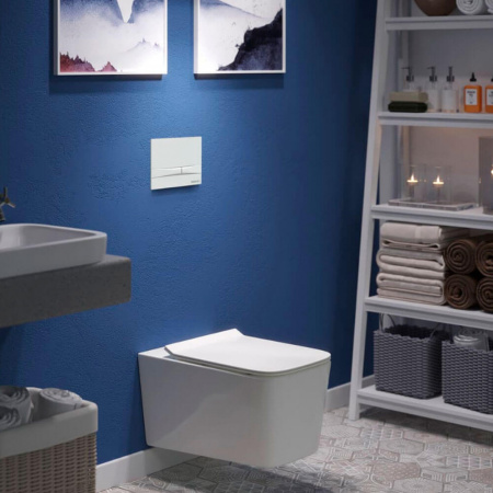 Кнопка BERGES F1 (Frame) белая, для инсталляции NOVUM, 040051 (225х165х12мм)