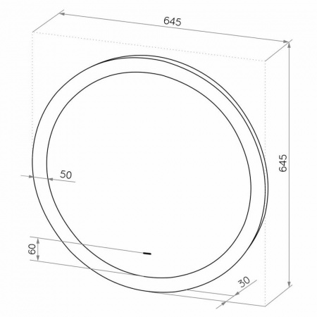 Зеркало РИНАЛЬДИ/Rinaldi 64,5 D645мм (LED-подсветка, бесконтактный сенсорный выключатель)