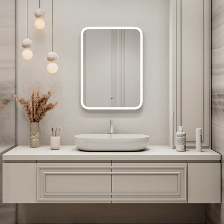 Зеркало ГЛАМУР/Glamour 70 700х900мм (LED-подсветка, бесконтактный сенсорный выключатель)