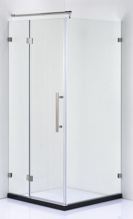 Душевой уголок 100х100х190 КВАДР без поддона, профиль ХРОМ, стекло ПРОЗРАЧ 8мм 1027/13