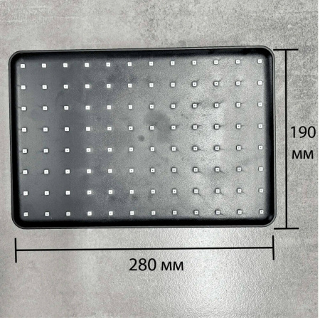Смеситель для душа (зонт, квадрат) со стойкой HAIBA HB24818-7 ЧЕРНЫЙ (лат., с изливом)(4)