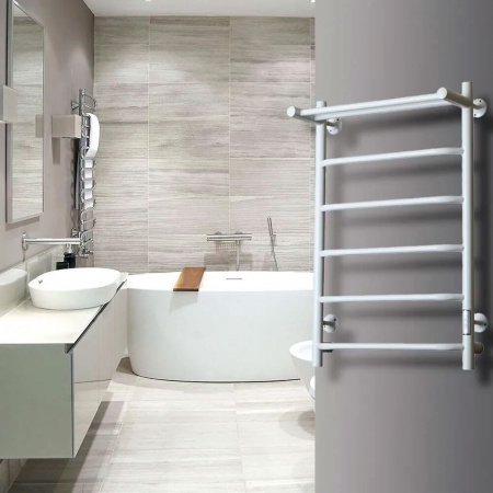 Полотенцесушитель с греющим кабелем ПЭК СП6П 80х50см белый ВГП