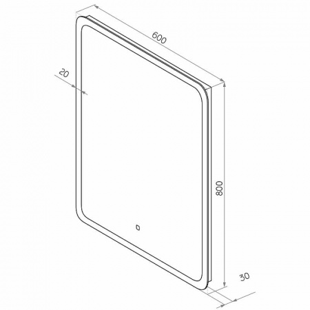 Зеркало BRUNO 60 600х800мм (LED-подсветка, сенсорный выключатель, ХОЛОД подсветка) Зеркало BRUNO 60 600х800мм (LED-подсветка, сенсорный выключатель, ХОЛОД подсветка)