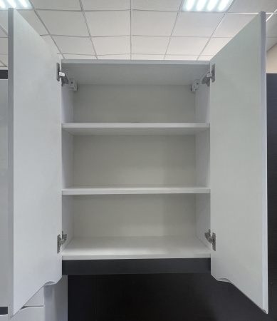 Шкаф настенный ИНТЕГРО 600 Белый/встав.Антрацит (2дв)