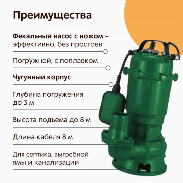 Насос фекальный ЭНЕРГОПРОМ NF 1100 20А