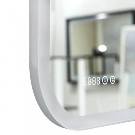 Зеркало BLISS 90 900х700мм (LED-подсветка, сенсорный выключатель, линза с 3-ным увеличением, часы)