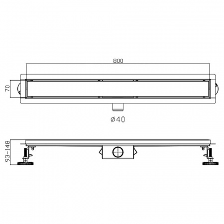 Трап-лоток HAIBA HB94800 70х800мм, цвет сатин