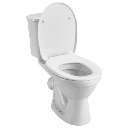 Унитаз-компакт "БОРЕАЛЬ" антивсплеск, косой выпуск, сиденье ПОЛИПРОПИЛЕН, арматура 1-режимная