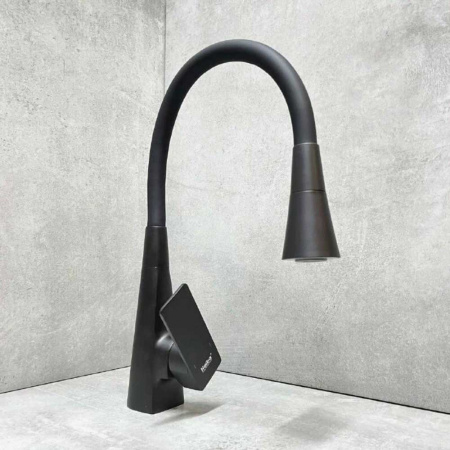 Смеситель на мойку с гибким изливом HAIBA HB73823-7 ЧЕРНЫЙ 2 режима (лат., 35мм)  Смеситель на мойку с гибким изливом HAIBA HB73823-7 ЧЕРНЫЙ 2 режима (лат., 35мм)