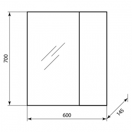 Шкаф зеркальный ЗШ 600 универсальный