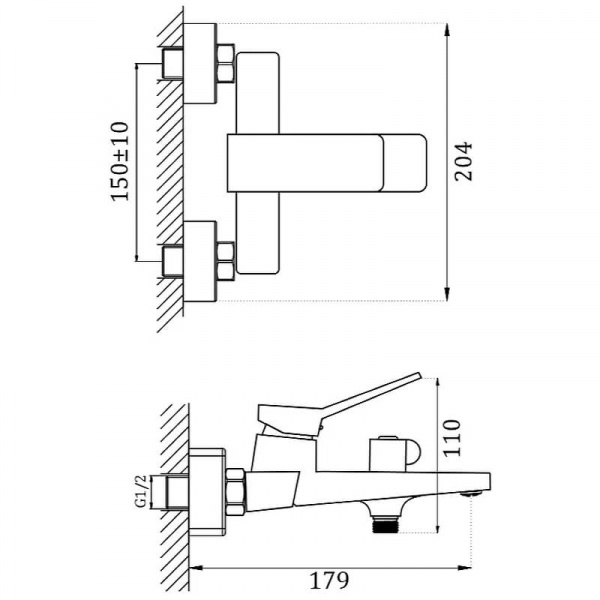 Смеситель для ванны с душем Haiba HB60818