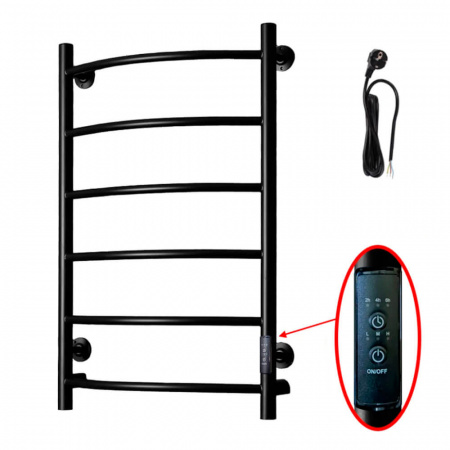 Полотенцесушитель с греющим кабелем ПЭК СП5 80х50см черный ВГП