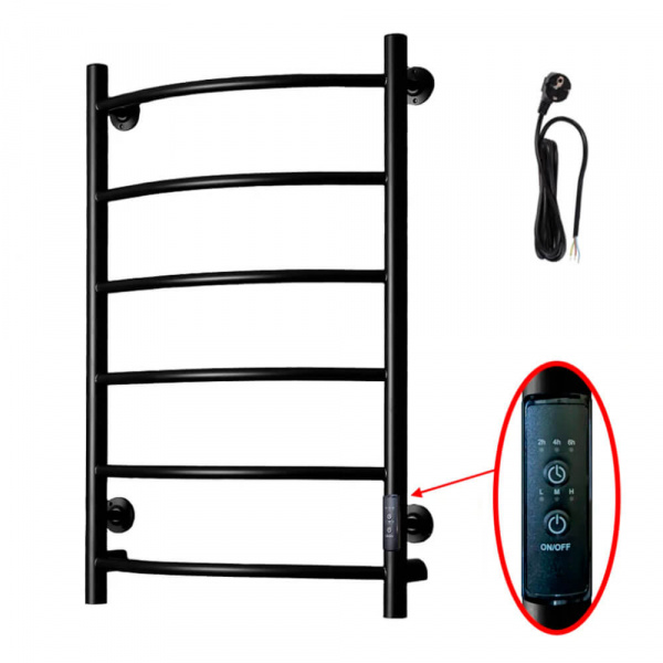 Полотенцесушитель электрический Тругор Пэк сп 5 80х50 черный