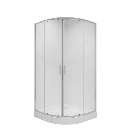 Душевой уголок 90х90х190 ПОЛУКР без поддона профиль ХРОМ стекло (6мм) ПРОЗРАЧНОЕ NG-6606-08