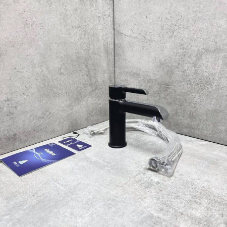 Смеситель на раковину HAIBA HB10805-7 ЧЕРНЫЙ/ХРОМ (лат., 35мм)