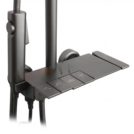 Система душевая (зонт, квадрат черный) DIKALAN AL9076-B ЧЕРНЫЙ (авиационный алюминий) (5)