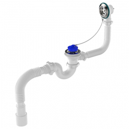 Сифон для ванны 1 1/2"х40 с выпуском и переливом с мет.реш. с г.т. 40х40/50 V155-30-MR (30)