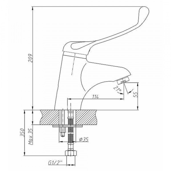 Смеситель для раковины Haiba HB1054 размеры