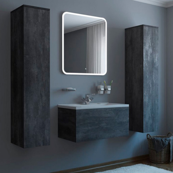 Тумба подвесная Kaksa-А Кристалл 80 серая