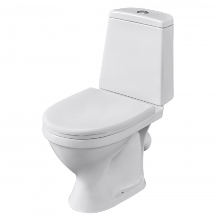 Унитаз-компакт "ПРАЙМ", косой выпуск, сиденье полипропилен, арматура 1-режимная