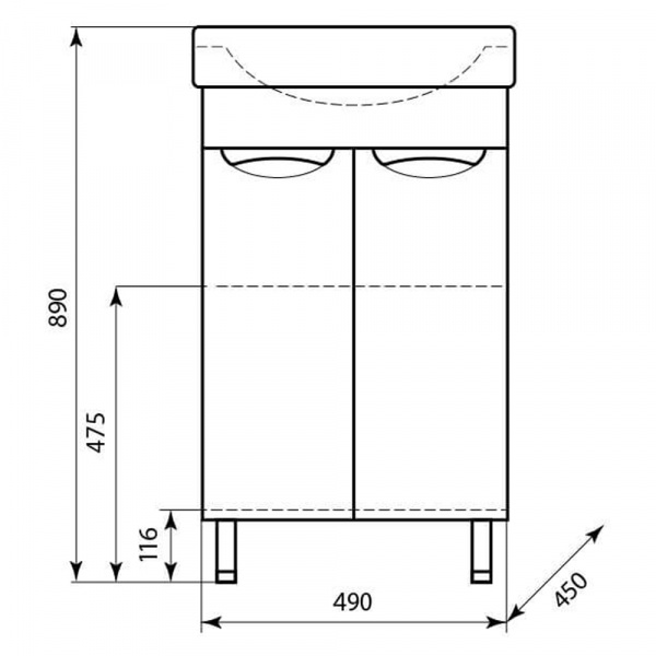 Тумба напольная AquaLine Тигода 55 размеры
