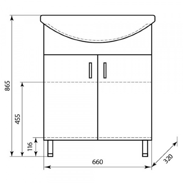 Тумба напольная AquaLine Балтика 70 размеры