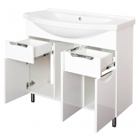 Тумба в ванную комнату ЭЛЬБРУС 100/2 врезные ручки под умывальник ЭЛЬБРУС 100