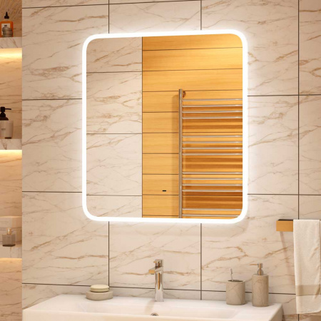 Зеркало ГЛАМУР/Glamour 80 800х900мм (LED-подсветка, бесконтактный сенсорный выключатель)