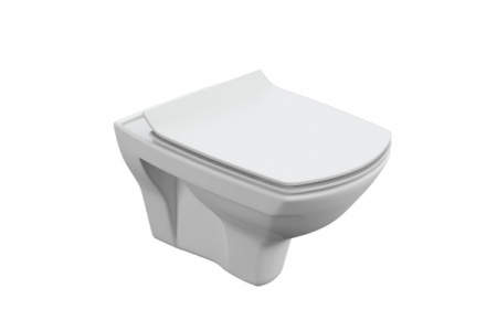 Унитаз подвесной CARINA XL CLEAN ON безободковый, сиденье легкосъемное тонкое, дюропласт, микролифт