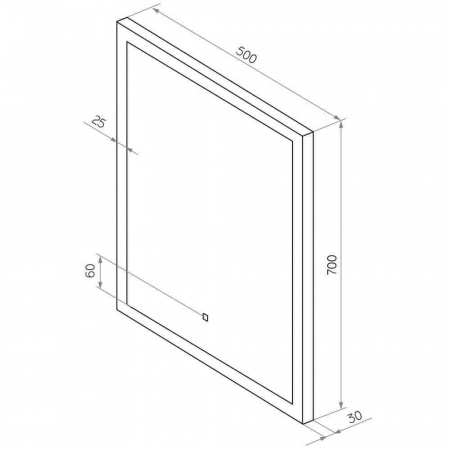 Зеркало СЕВИЛЬЯ/Sevilla 50 500х700мм (LED-подсветка, сенсорный выключатель)