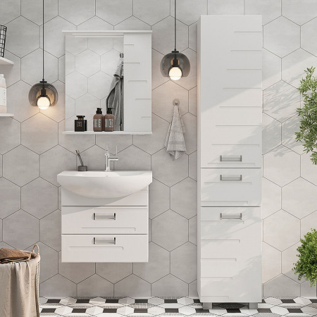 Шкаф зеркальный JOLI 60 ПРАВЫЙ с подсветкой (600х146х700мм)