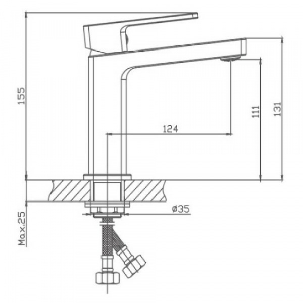 Смеситель для раковины Haiba HB10615 размеры