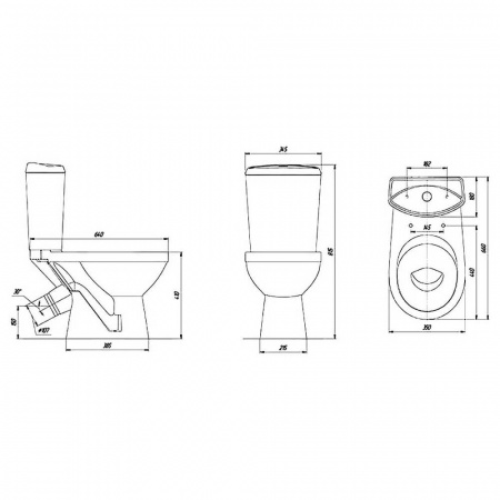 Унитаз-компакт "КОМФОРТ ЛЮКС" косой выпуск, сиденье МИКРОЛИФТ, арматура 2-режимная