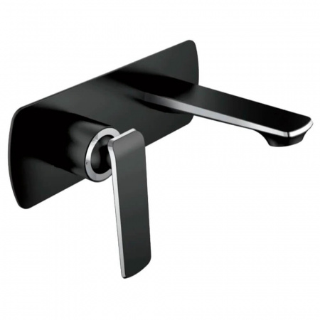 Смеситель на ванну встраиваемый короткий излив HAIBA HB80548-7 ЧЕРНЫЙ/ХРОМ (лат., 35мм)