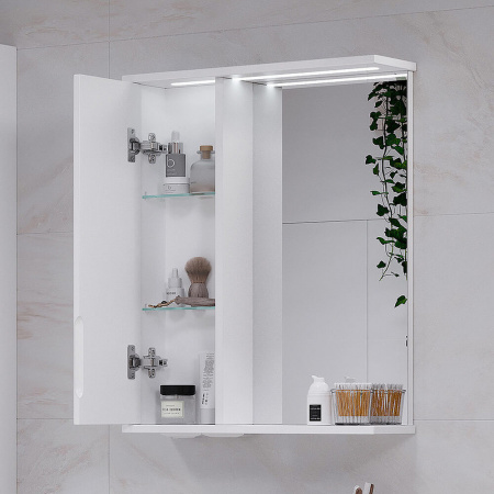 Шкаф зеркальный JOLI 50 ЛЕВЫЙ с подсветкой (500х146х700мм)