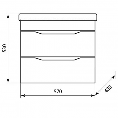 Тумба в ванную комнату подвесная КОМО 60/2 МИНОР под умывальник СОМО 60