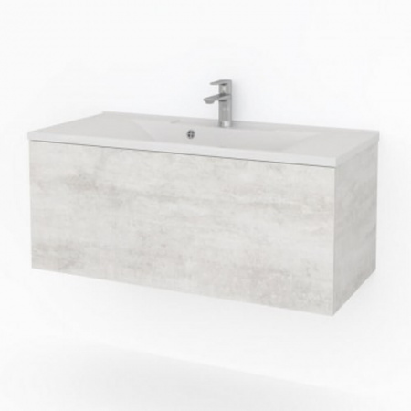 Тумба в ванную комнату подвесная КРИСТАЛЛ 100 (22) БЕЛЫЙ  под умывальник MILEN 100