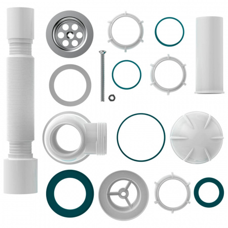 Сифон для кухни 1 1/2"х40 с мет.реш. с г.т. 40х50 B0110-30-MR (30)