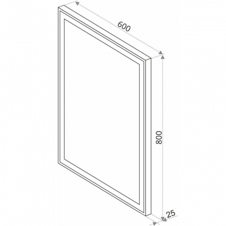 Зеркало STRONG 60 600х800мм (LED-подсветка, сенсорный выключатель, алюминиевый профиль СЕРЫЙ)