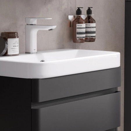 Тумба в ванную комнату подвесная ELTORO 60.2Y ЧЕРНЫЙ Soft Touch под умывальник NICE 60 (9595-60)