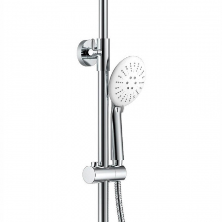 Смеситель для душа (зонт, круг) со стойкой HAIBA HB24557-8 БЕЛЫЙ/ХРОМ (лат., с изливом)  Смеситель для душа (зонт, круг) со стойкой HAIBA HB24557-8 БЕЛЫЙ/ХРОМ (лат., с изливом)