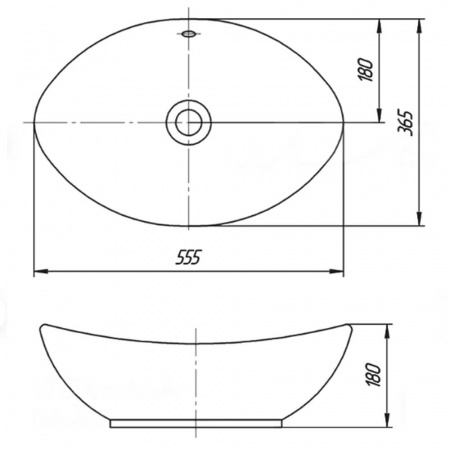 Раковина накладная ГАММА 560 (555х365х180мм)